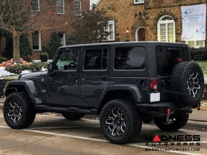Jeep Custom Wheels (1) - Black Rhino - 17 x 9.5 - Shrapnel - Gloss Black w/ Milled Spokes Jeep Custom Wheels (1) - Black Rhino - 17 x 9.5 - Shrapnel - Gloss Black w/ Milled Spokes